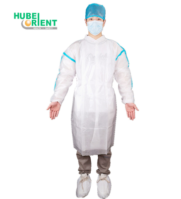 Excellent Resistance Hospital PP PE Disposable Isolation Gown With Seam Tape