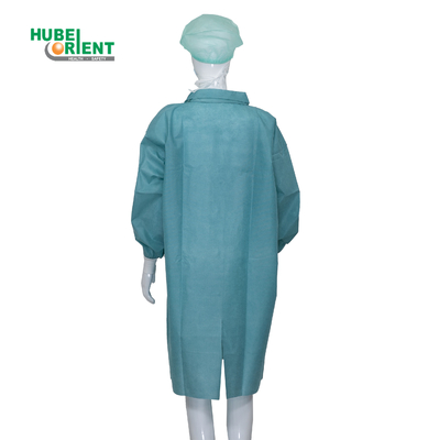 Anti Dust PP/SMS/Microporous/Tyvek Disposable Protective Lab Coat With Elastic Wrists