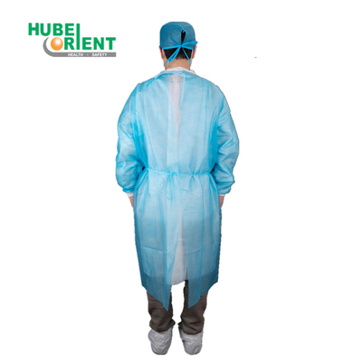 White/Yellow/Blue/Green Anti Dust PP Nonwoven Disposable Isolation Gown With Knitted Cuffs