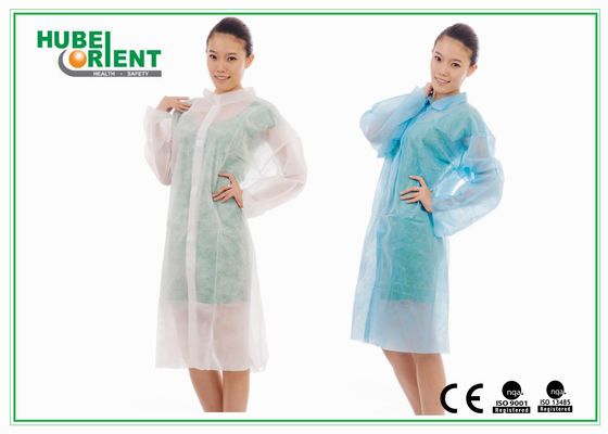 Disposable PP/SMS/MP/Tyvek Non Woven Lab Coat for Hospital Nursing with Velcro