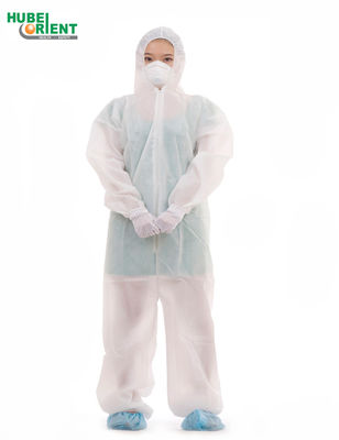 Disposable 30gsm Polypropylene Nonwoven Hooded Medical Coverall For Hospital