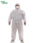 CE Approved Waterproof Anti-bacterial Disposable use Coverall With Hood And Feetcove