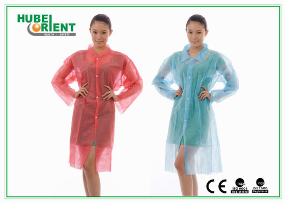 Nonwoven PP MP TVK Lab Coats Disposable With Shirt Collar