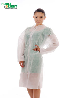 Disposable 35G/M2 PP Nonwoven Medical Lab Coat With Zipper