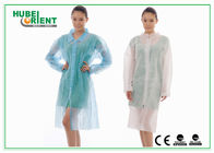 ISO13485 Hospital Disposable Lab Coats 40G/M2 With Snaps