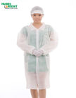 Knitted Cuff Long Sleeves Disposable Medical Coat 55G/M2 With Shirt Collar