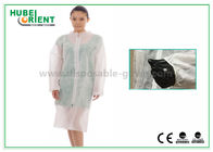 Disposable 45gsm Nonwoven Lab Coat Waterproof With Short Collar