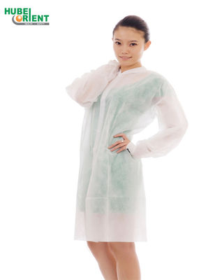 OEM Knitted Collar Disposable 25gsm Non Woven Lab Coat