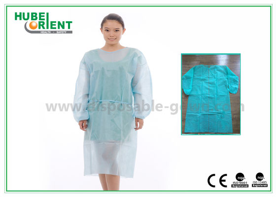 Single Use 25G/M2 Polypropylene Nonwoven Isolation Gown With Elastic Wrist