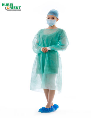 Disposable Waterproof PP Non Woven Isolation Gown With Knitted Wrist