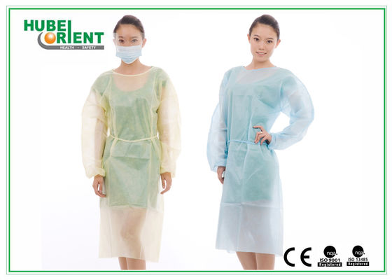 Disposable Polypropylene Protective Isolation Gown With Elastic Wrist