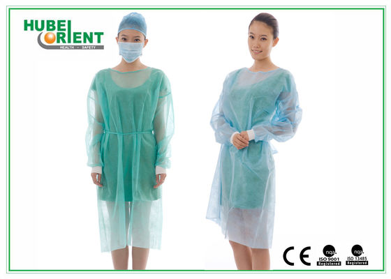 CE MDR Disposable Medical PP PE Isolation Gown With Knitted Wrist