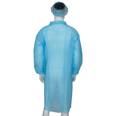 Antibacterial SMS Disposable Lab Coats With Zip Closure