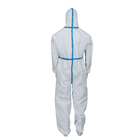 Type5B/6B Blue Striped SMS/MP Disposable Coverall Anti Bacterial With Hood
