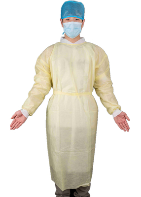 Waterproof Dustproof Disposable Medical Use SMS/PP/PP+PE Isolation Gown With Long Sleeves