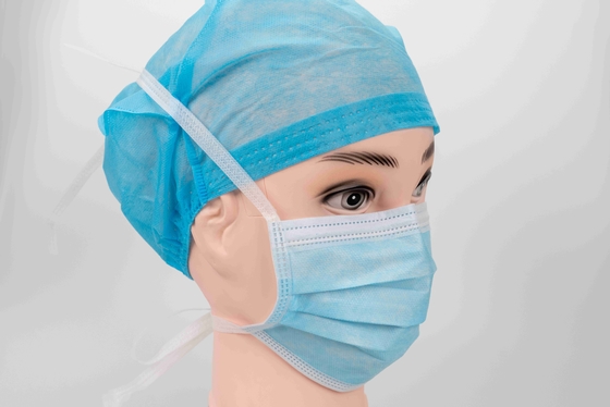 Approved EN14683 Droplet Prevention Disposable Medical Face Mask With Tie-On High Filtration Surgical Face Mask