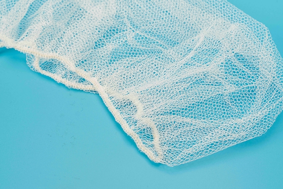 Anti Dust Disposable Nylon Honeycomb Hairnet With Latex Free Elastic rubber