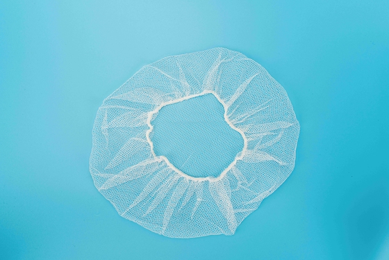 Anti Dust Disposable Nylon Honeycomb Hairnet With Latex Free Elastic rubber