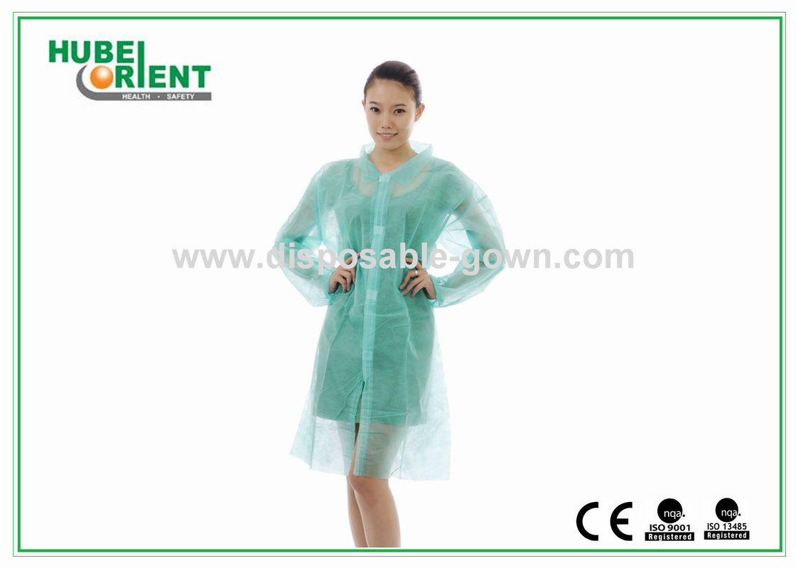 55gsm Single Use Tyvek Protective Lab Coat With Velcros Closure