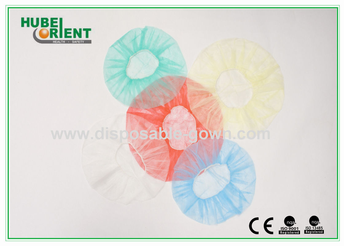 Dust Proof Single Use Medical Non Woven Bouffant Cap With Single Elastic