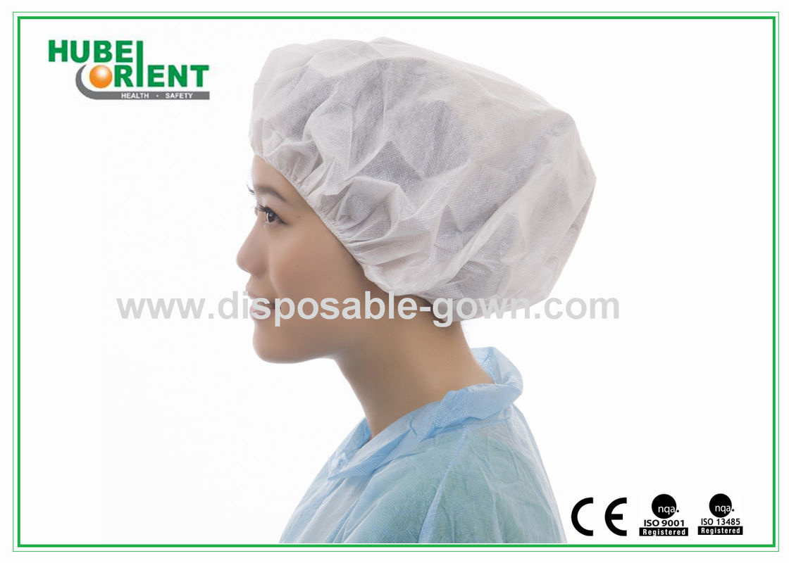 Clinic/Medical Use Non-woven Head Cap With Hand-Made Single Elastic Rubber