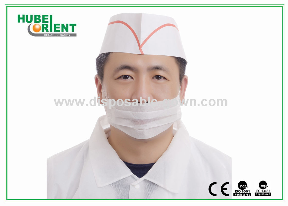 Fashion White Printed Disposable Surgical Hats With Colorful Stripes