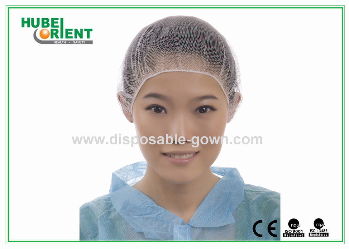 Nylon Mesh Disposable Head Cap Round Snood medical hair net with Elastic