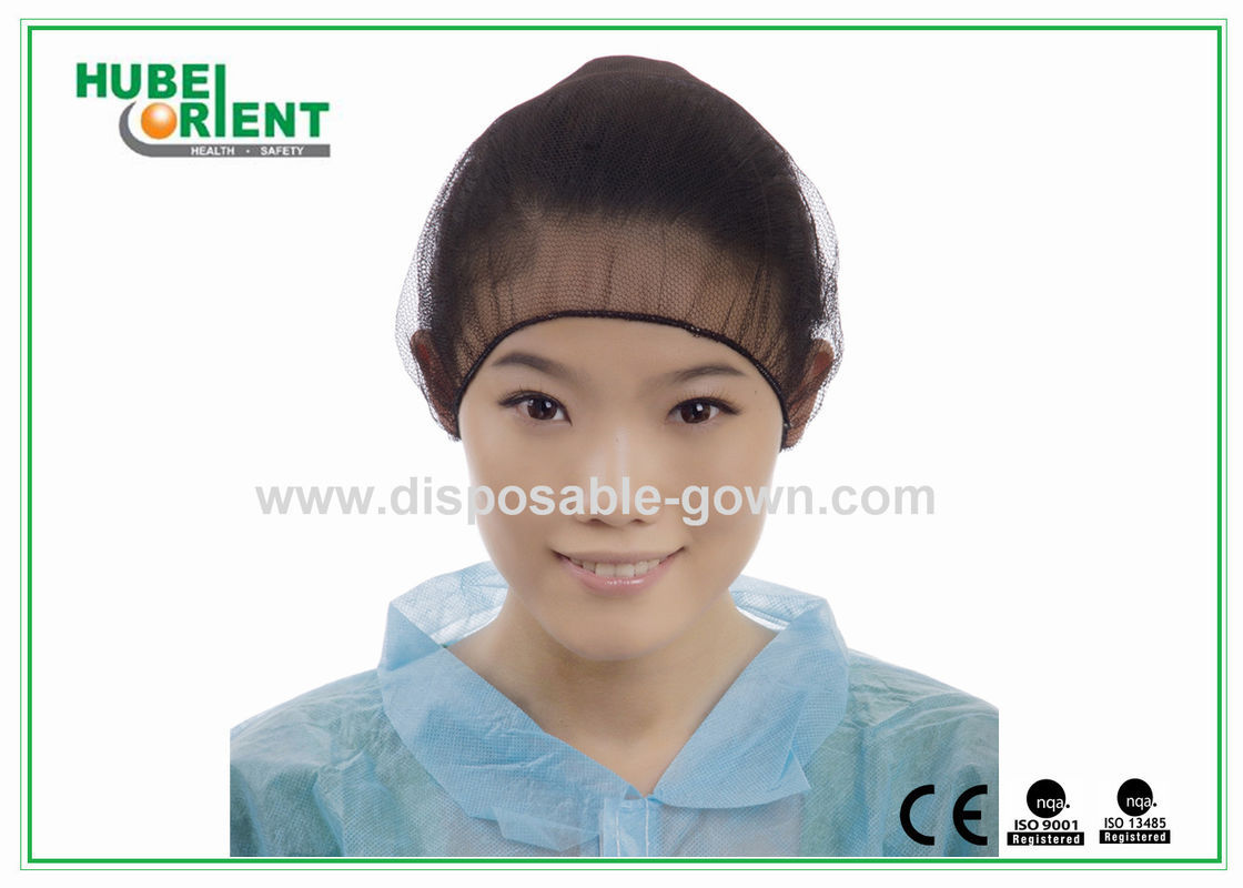 Black Nylon Hairnet Disposable Head Cap Comfortable Breathable Snood