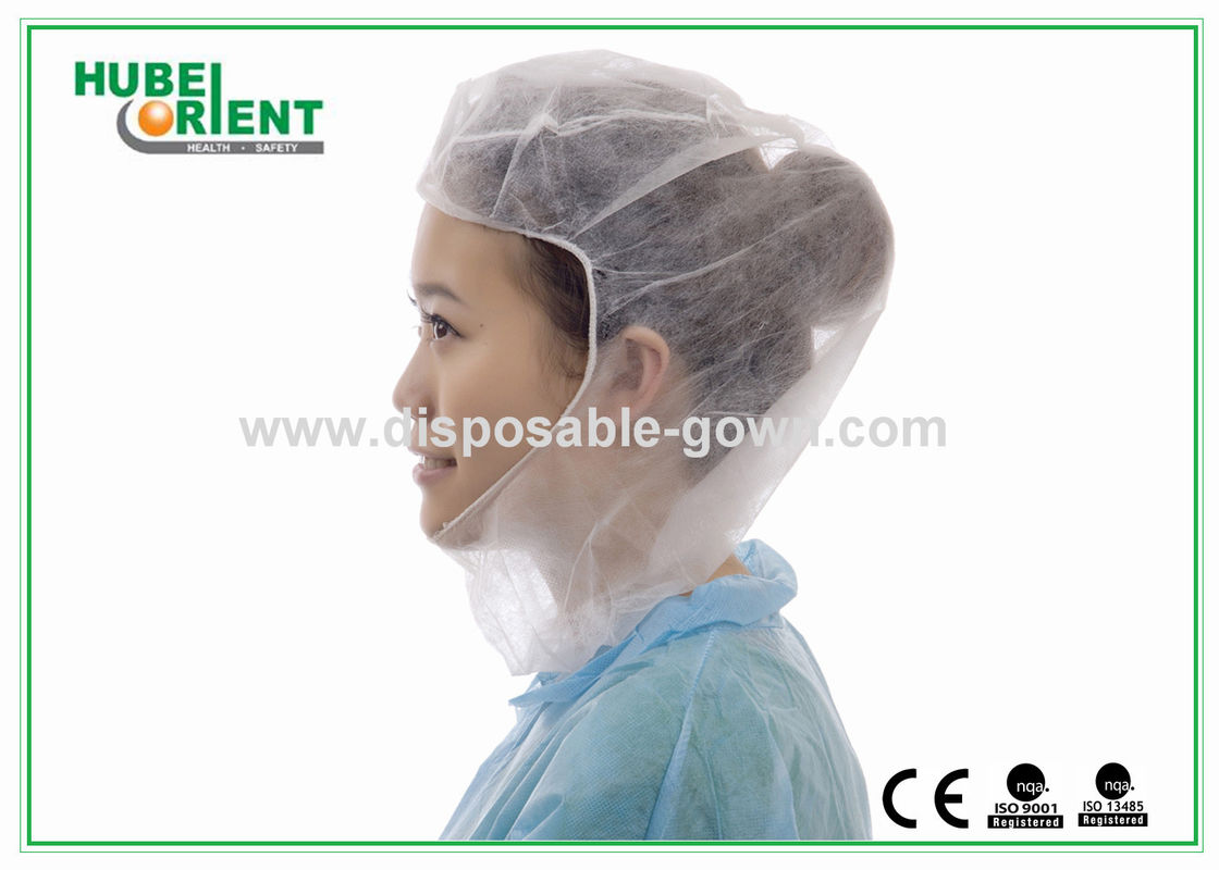 Dust Proof Disposable 20gsm Non Woven Hood With Neck Protection