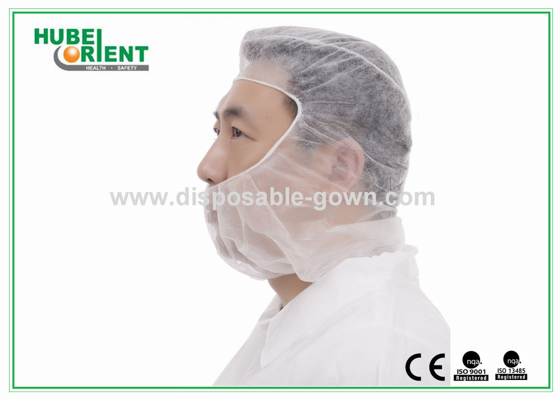 Soft Breathable Hood Snood Disposable Head Cap In White Blue for Factory use