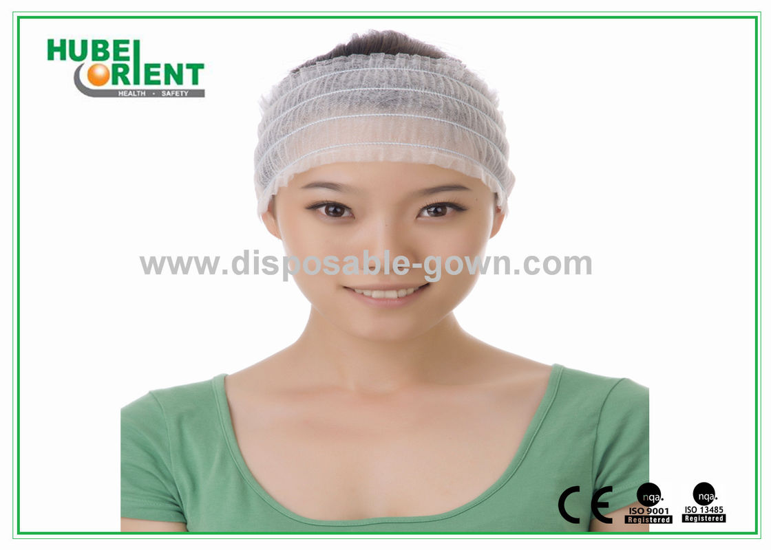 Comfortable Elastic Female Disposable use Headbands White Non-woven material