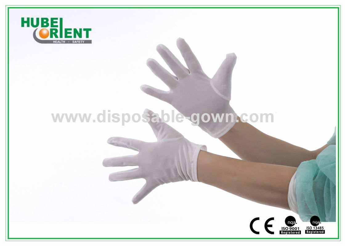 OEM Disposable Nylon Gloves For Clean Room 40D White Color