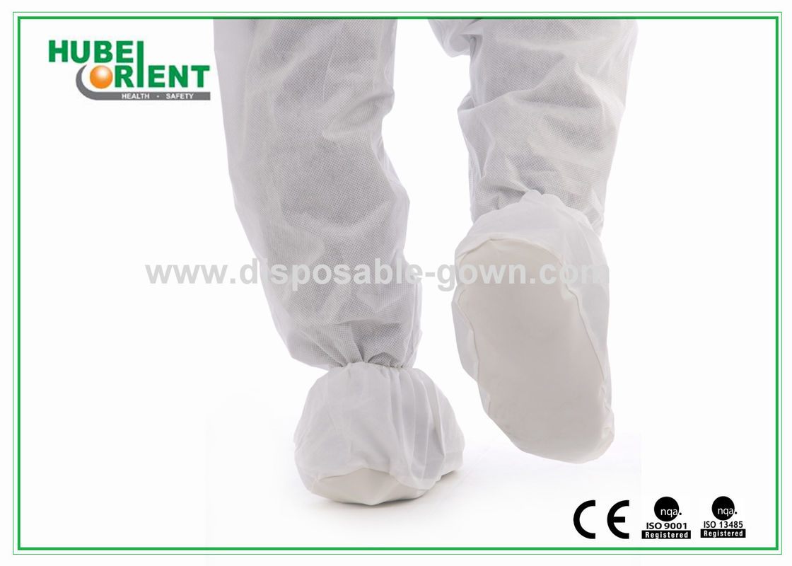Skid Resistant PP CPE Disposable Shoe Cover With NPVC Sole