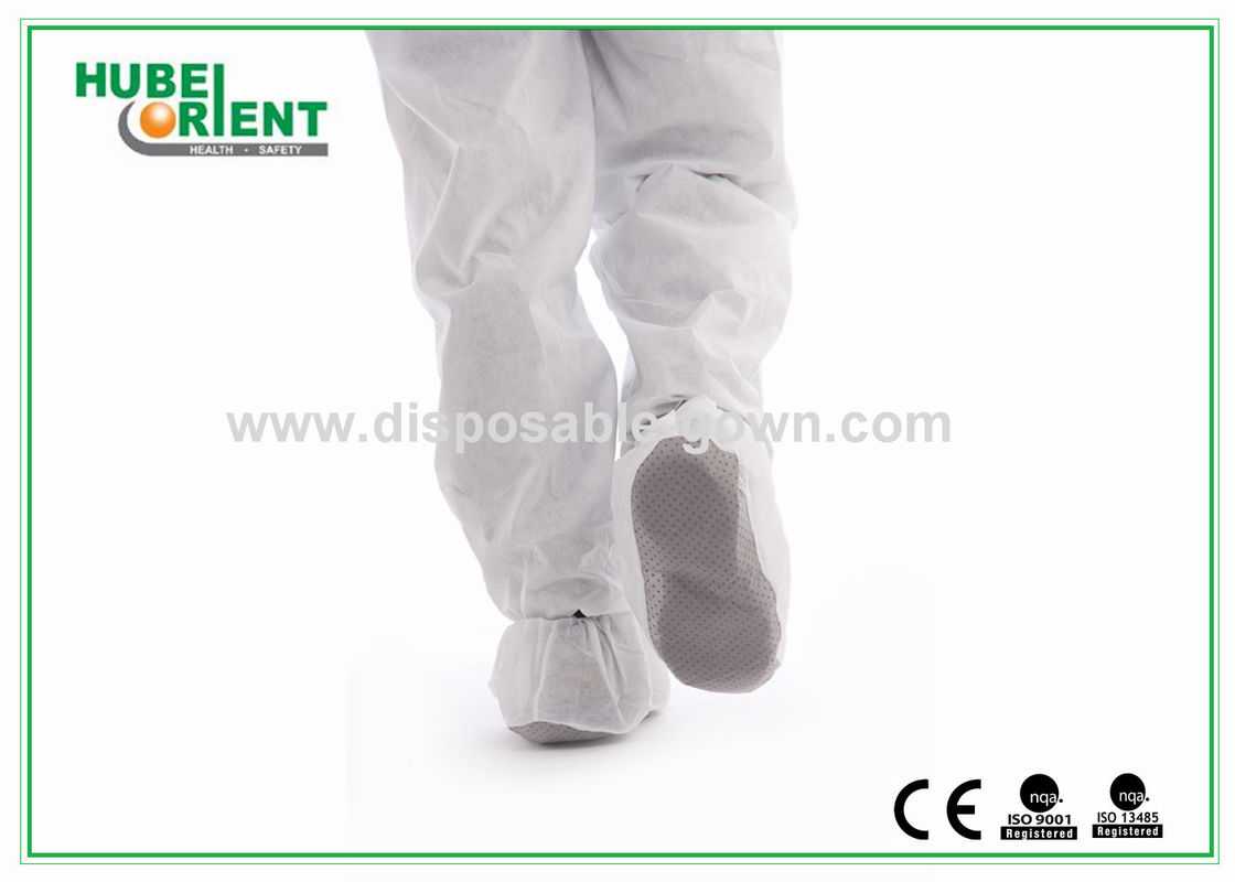 Waterproof White Disposable Overshoe Covers Protective Non-Slip For Keep Clean