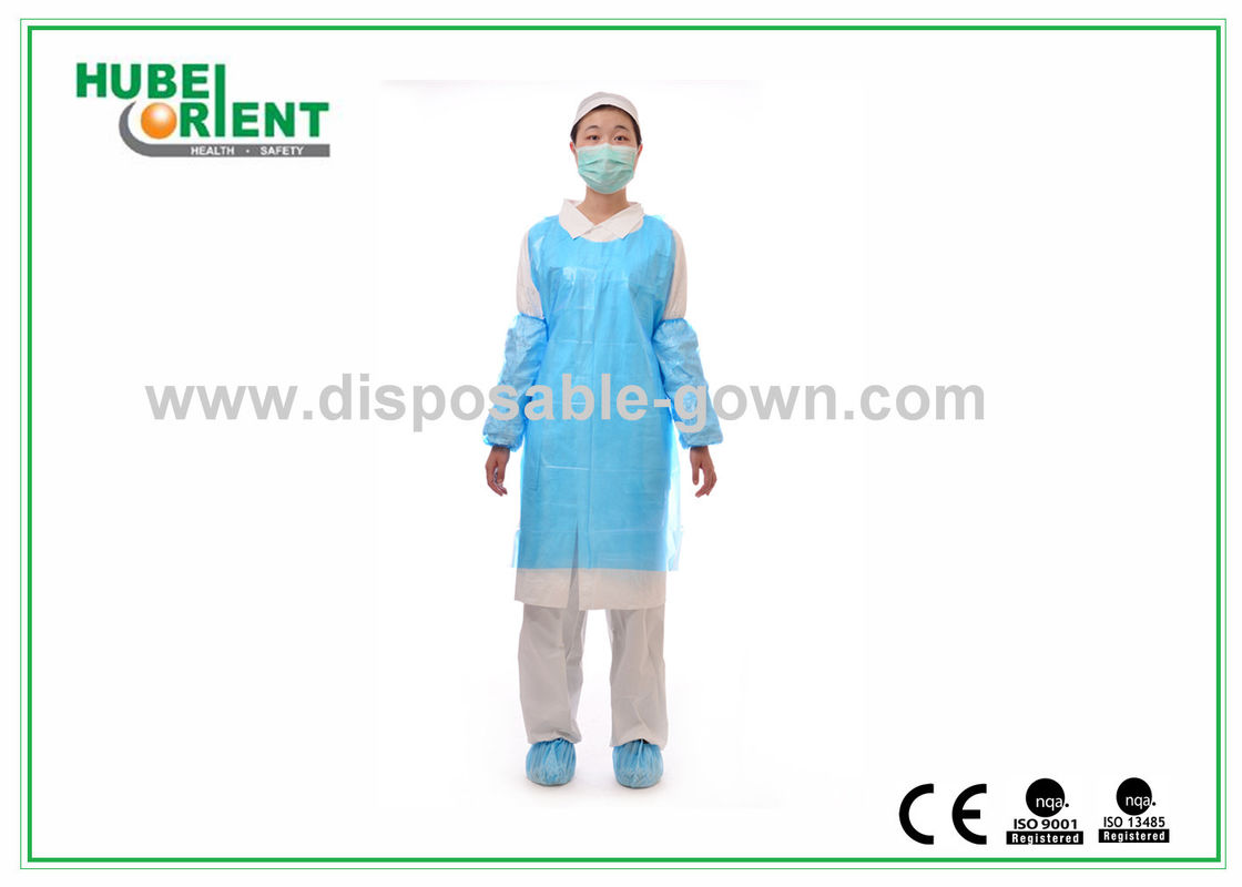 Eco-friendly Blue Disposable Use Plastic Aprons With Embossed Or Smooth Surface For Factory
