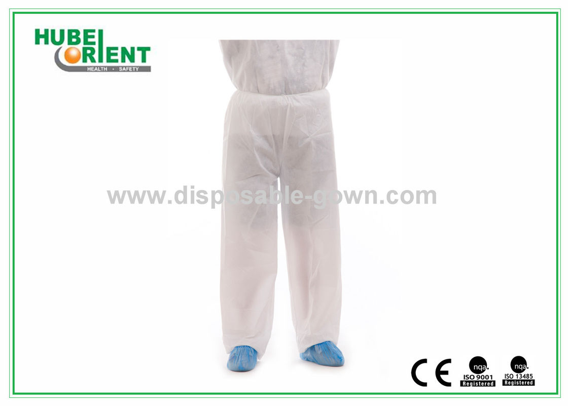 White Soft Nonwoven Polypropylene Disposable Trousers Non Toxic