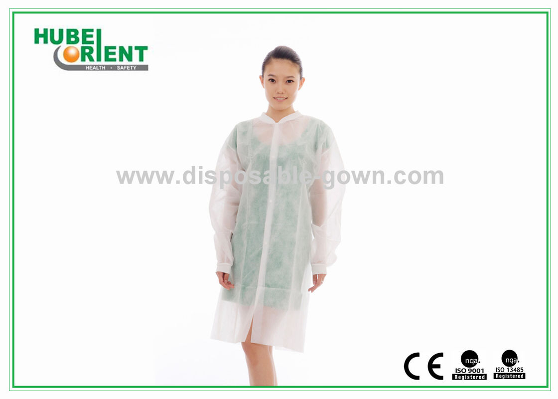 CE MDR Snap Closure Disposable Lab Coats 55g/m2