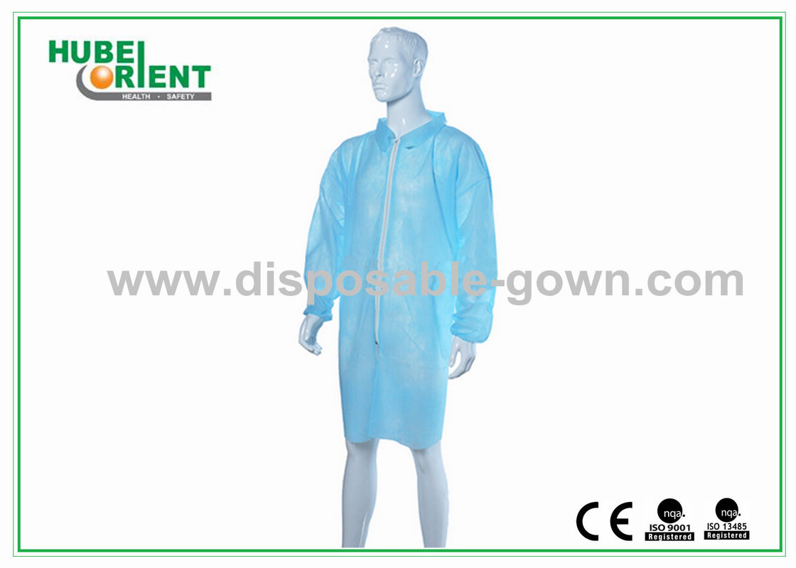 Tyvek MP SMS PP Material Disposable Lab Coats With Zip Closure