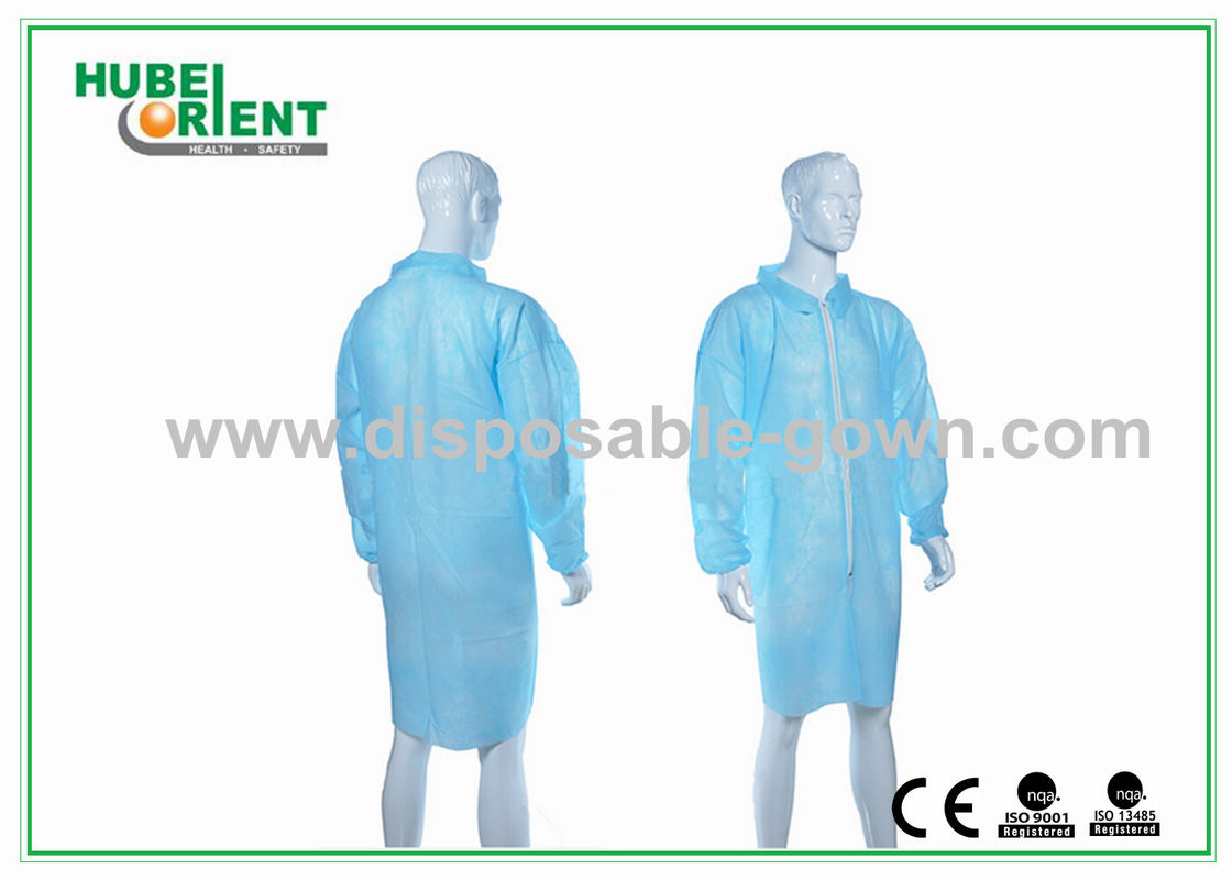 non-toxic and non-irritating Disposable Lab Coat With Zip Closure And Shirt Collar for factory