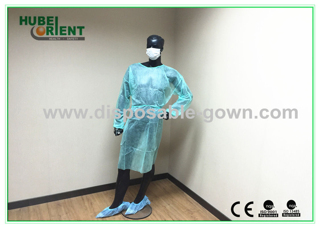 Dust Proof Single Use Nonwoven Medical Isolation Gown With Elastic Cuffs