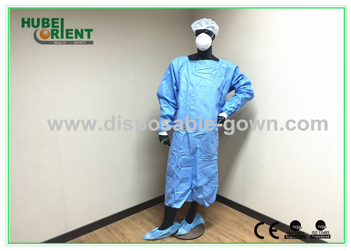 Waterproof Blue Medical Disposable Isolation Gown/Breathable protective surgical gown