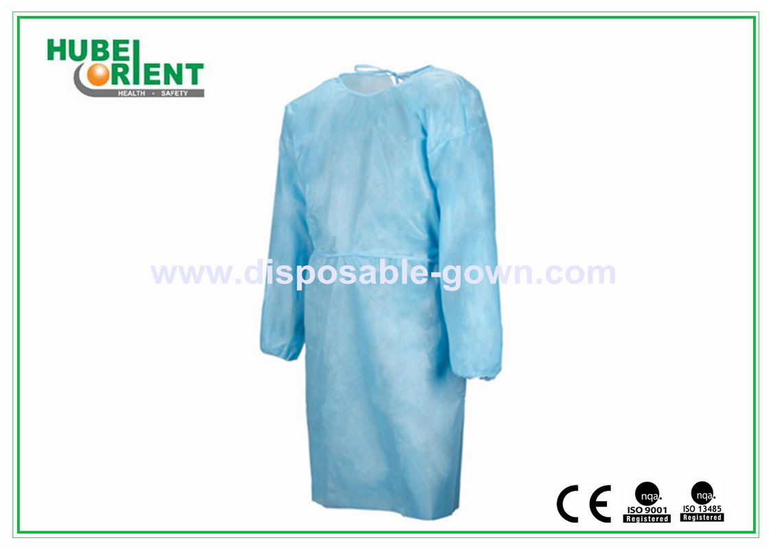 18g/M2 Polypropylene Disposable Isolation Gowns With Elastic Wrist