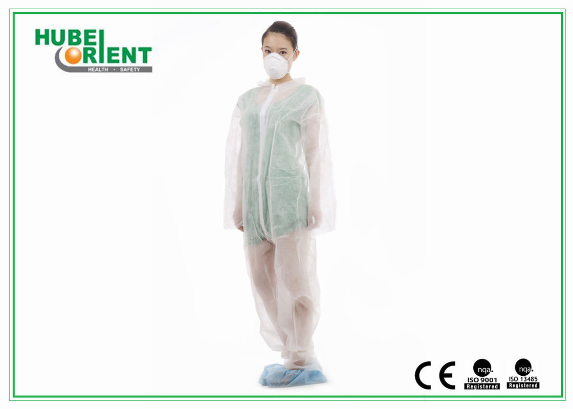 Non Toxic Polypropylene Disposable White Overalls Without Hood / Feetcover