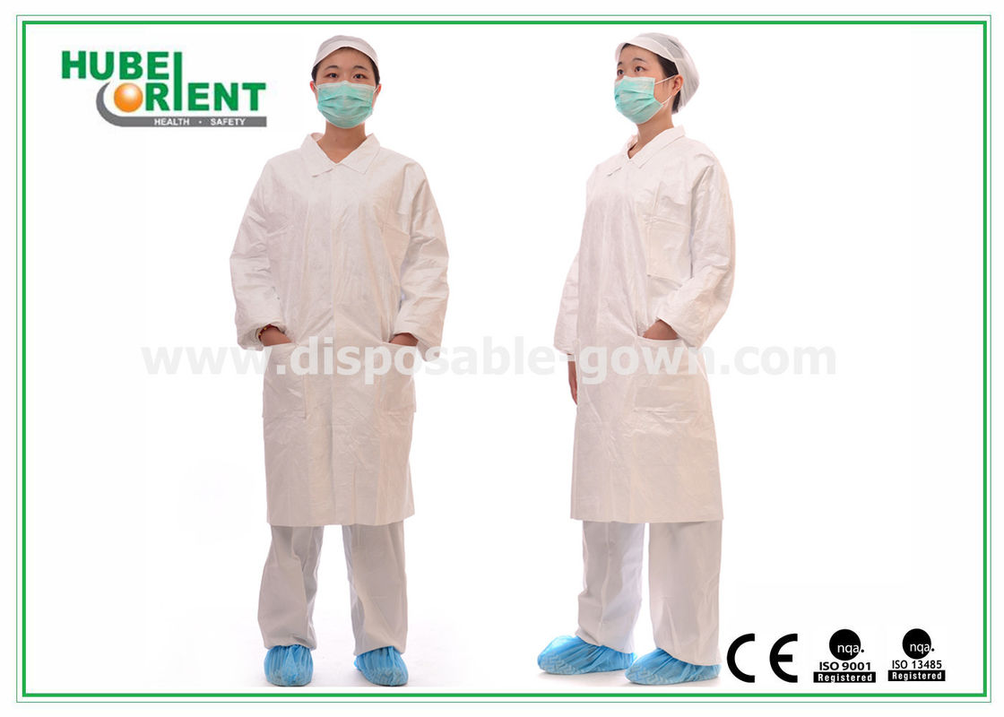 White Tyvek Disposable Lab Coat/Protective Disposable Lab Coat Breathable