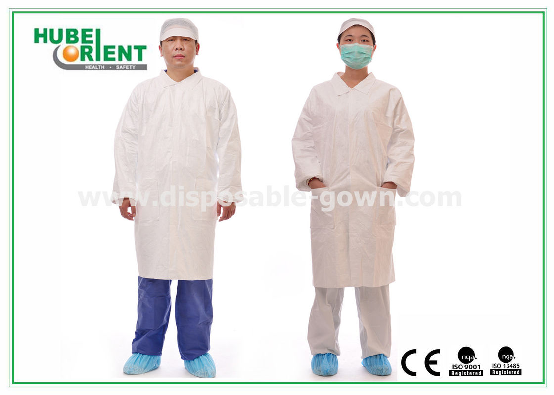 Tyvek Disposable Lab Coats With Korean Collar And Zip