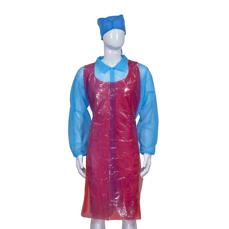 Lint Free Disposable PE Apron No Sleeves Plastic Wearing For Kitchen Food Industry