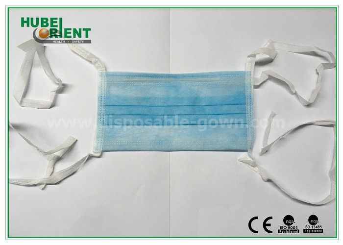 Antibacterial Single Use Nonwoven Tie On Face Mask