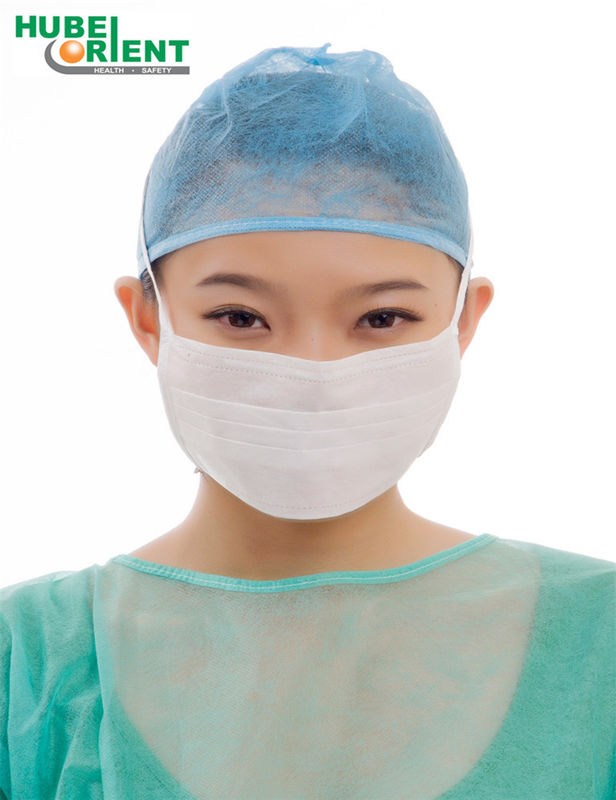 Disposable Medical Type IIR 3-Ply Nonwoven Face Mask With Tie-on For Laboratory/Clinic