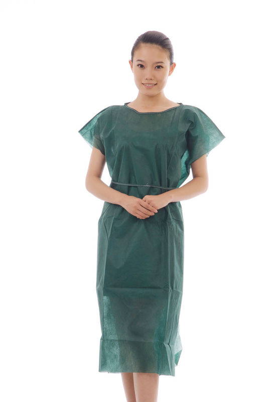 Breathable No Sleeve Disposable Nonwoven Patient Gown For Medical Use