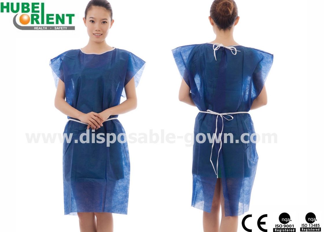 L XL Polypropylene Disposable Patient Gown 45g/m2 With Waist Ties